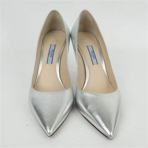 prada metallic pumps.